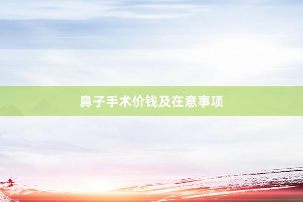 鼻子手术价钱及在意事项